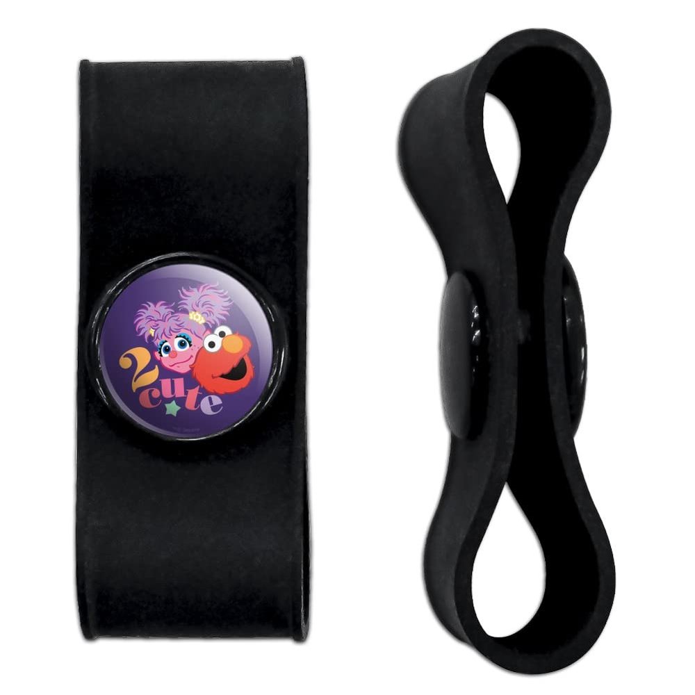 GRAPHICS & MORE Sesame Street Elmo and Abby 2 Cute Headphone Earbud Cord Wrap - Charging Cable Manager - Wire Organizer Set of 2 - Black