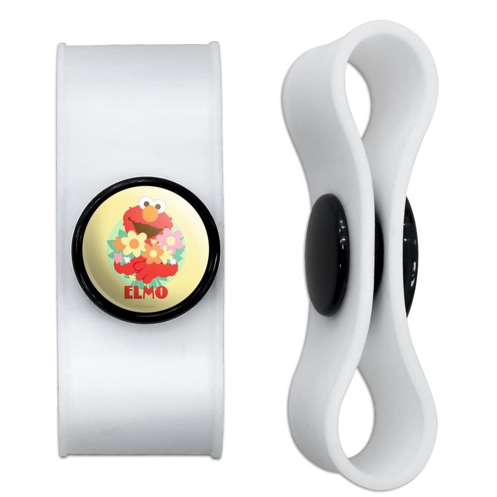 GRAPHICS & MORE Sesame Street Flowers for You Elmo Headphone Earbud Cord Wrap - Charging Cable Manager - Wire Organizer Set of 2 - White