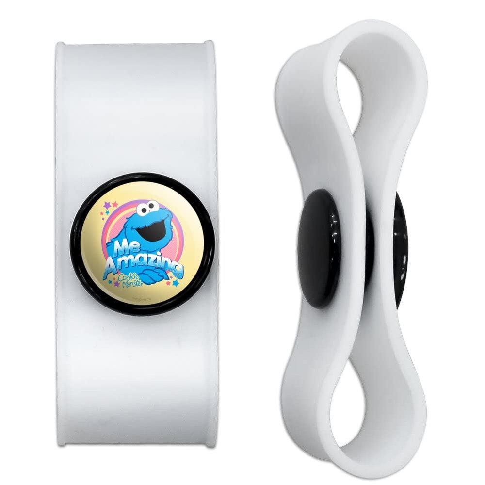 GRAPHICS & MORE Sesame Street Cookie Monster Me Amazing Headphone Earbud Cord Wrap - Charging Cable Manager - Wire Organizer Set of 2 - White