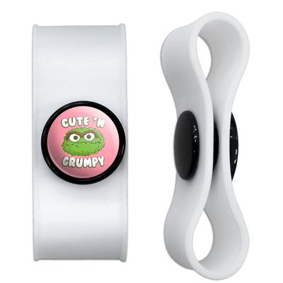 GRAPHICS & MORE Sesame Street Oscar Cute 'n Grumpy Headphone Earbud Cord Wrap - Charging Cable Manager - Wire Organizer Set of 2 - White