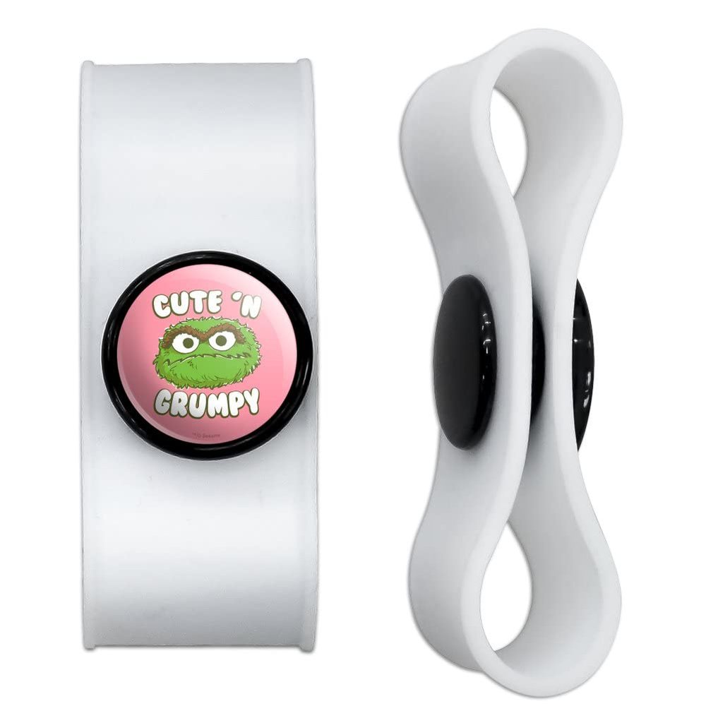 GRAPHICS & MORE Sesame Street Oscar Cute 'n Grumpy Headphone Earbud Cord Wrap - Charging Cable Manager - Wire Organizer Set of 2 - White