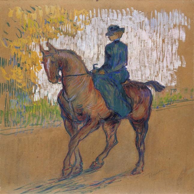 Henri de Toulouse : Lautrec Side Saddle : 1899 : Archival Quality Art Print