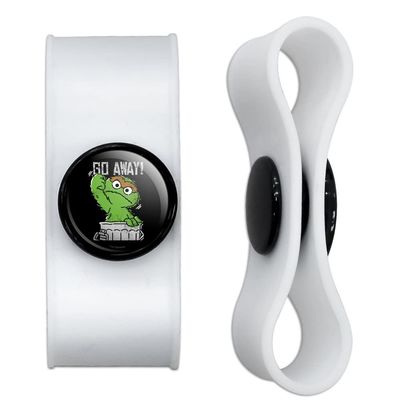 GRAPHICS & MORE Sesame Street Oscar Go Away! Headphone Earbud Cord Wrap - Charging Cable Manager - Wire Organizer Set of 2 - White