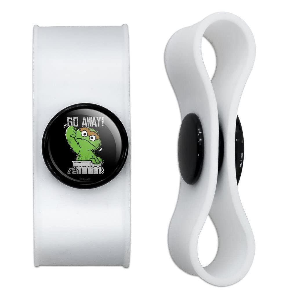GRAPHICS & MORE Sesame Street Oscar Go Away! Headphone Earbud Cord Wrap - Charging Cable Manager - Wire Organizer Set of 2 - White