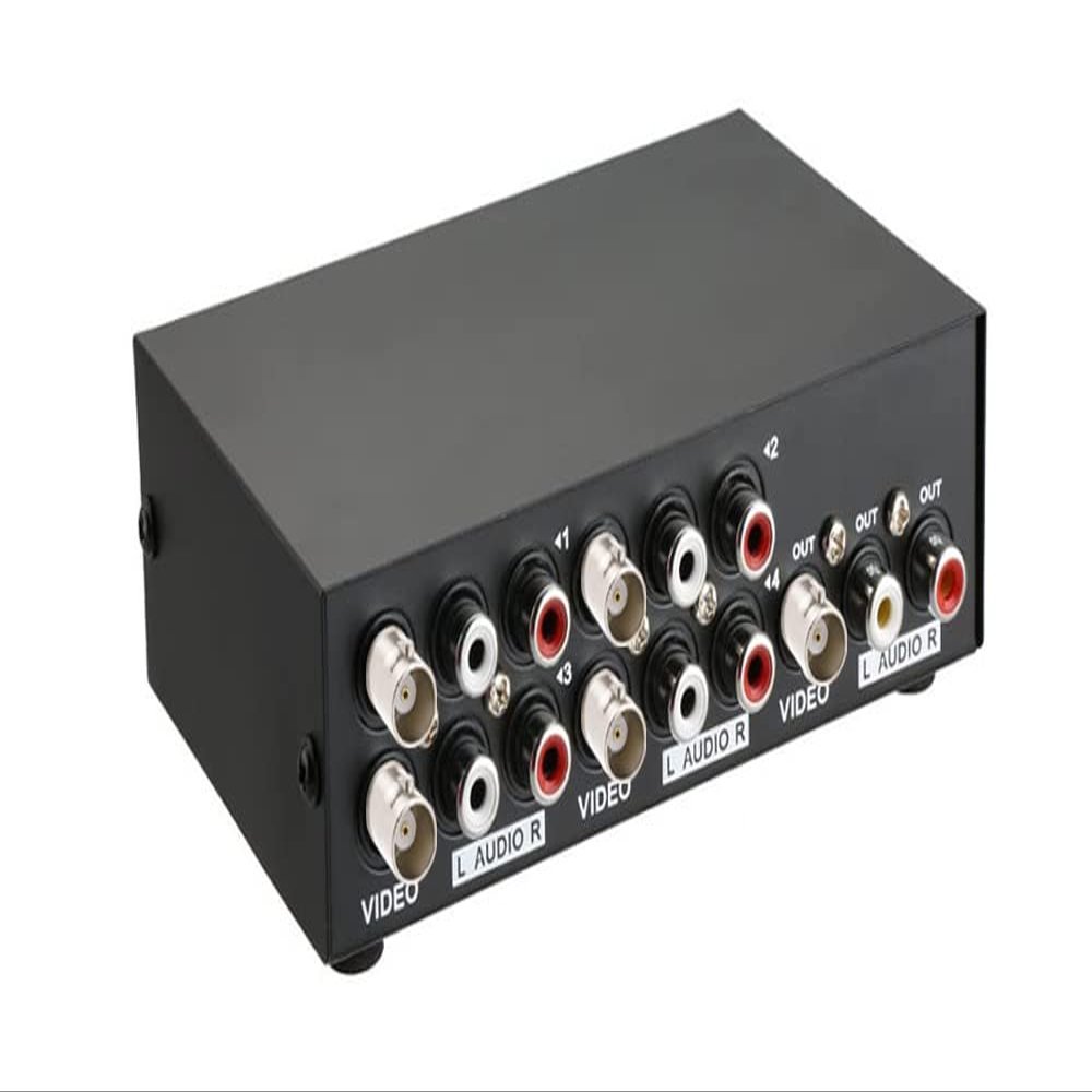 4 in 1 Out Composite BNC RCA Video Audio Switch
