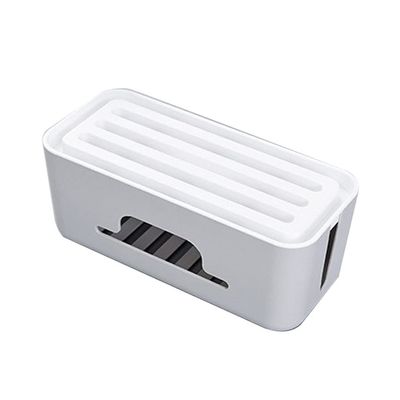 YANZHEXIN Floating Shelf Bracket Cord Organizer Box, Cable Management Box Router Storage Box to Protect Power Strip, Charger, Cable and Other Electric Devices Shelves Bracket (Color : G)