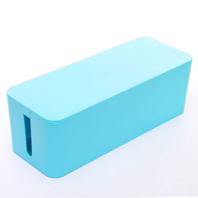 Floating Shelf Bracket Cable Management Box, Router Storage Box, Cord Organizer Box to Protect Charger, Cable, Power Strip and Other Electric Devices Shelves Bracket ( Color : Blue , Size : Large )