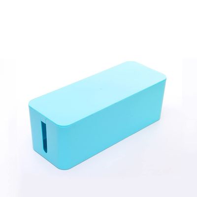 Floating Shelf Bracket Cable Management Box, Router Storage Box, Cord Organizer Box to Protect Charger, Cable, Power Strip and Other Electric Devices Shelves Bracket ( Color : Blue , Size : X )
