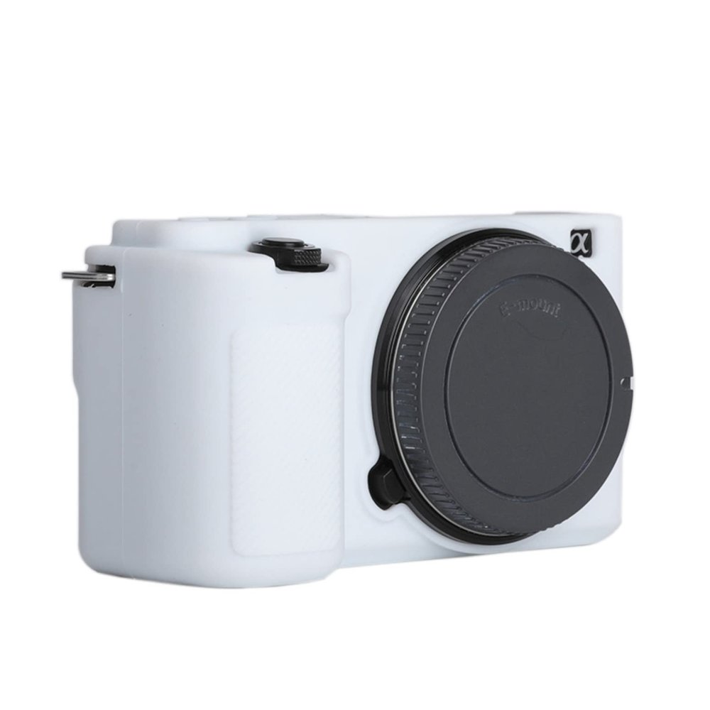 ZV-E10 Silicone Case, TUYUNG Rubber Housing Camera Case Protective Cover Skin for Sony ZV-E10, White