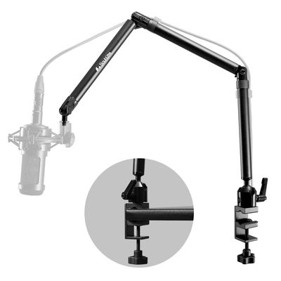 Bauhutte BMA-100MK-BK Pole Mount Stand for Mike Pole Arm Stand, Black, One Size