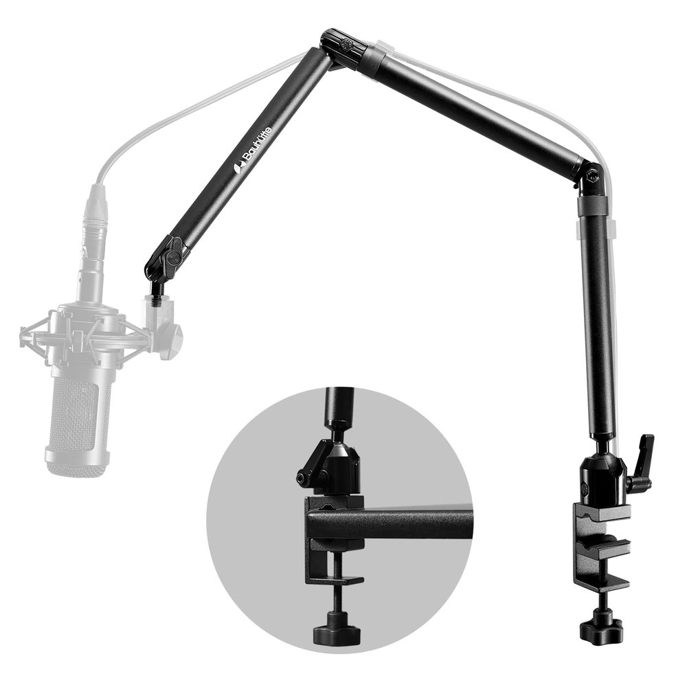 Bauhutte BMA-100MK-BK Pole Mount Stand for Mike Pole Arm Stand, Black, One Size