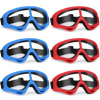 YSCare 6 Pack Protective Goggles, Safety Glasses with Clear Lens and Adjustable Strap, Protective Eyewear Compatible with Nerf Guns for Game Battle Christmas Gift