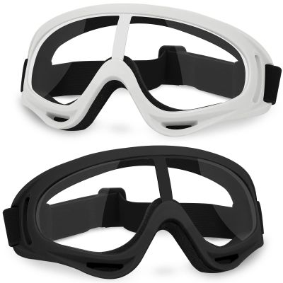 YSCare 2 Pack Protective Goggles, Safety Glasses Eyewear Compatible with Nerf Guns for Game Battle Christmas Gift (Black & White)