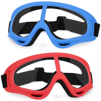 YSCare 2 Pack Protective Goggles, Safety Glasses Eyewear Compatible with Nerf Guns for Game Battle Christmas Gift (Blue & Red)
