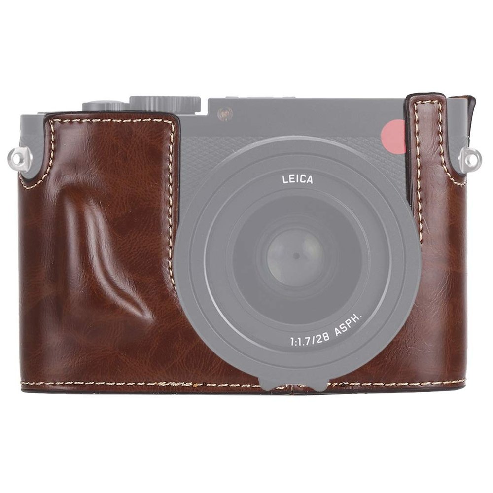 HUANGYUNCHAO YUNCHAO Camera Accessories 1/4 inch Thread PU Leather Camera Half Case Base for Leica Q Camera Bags