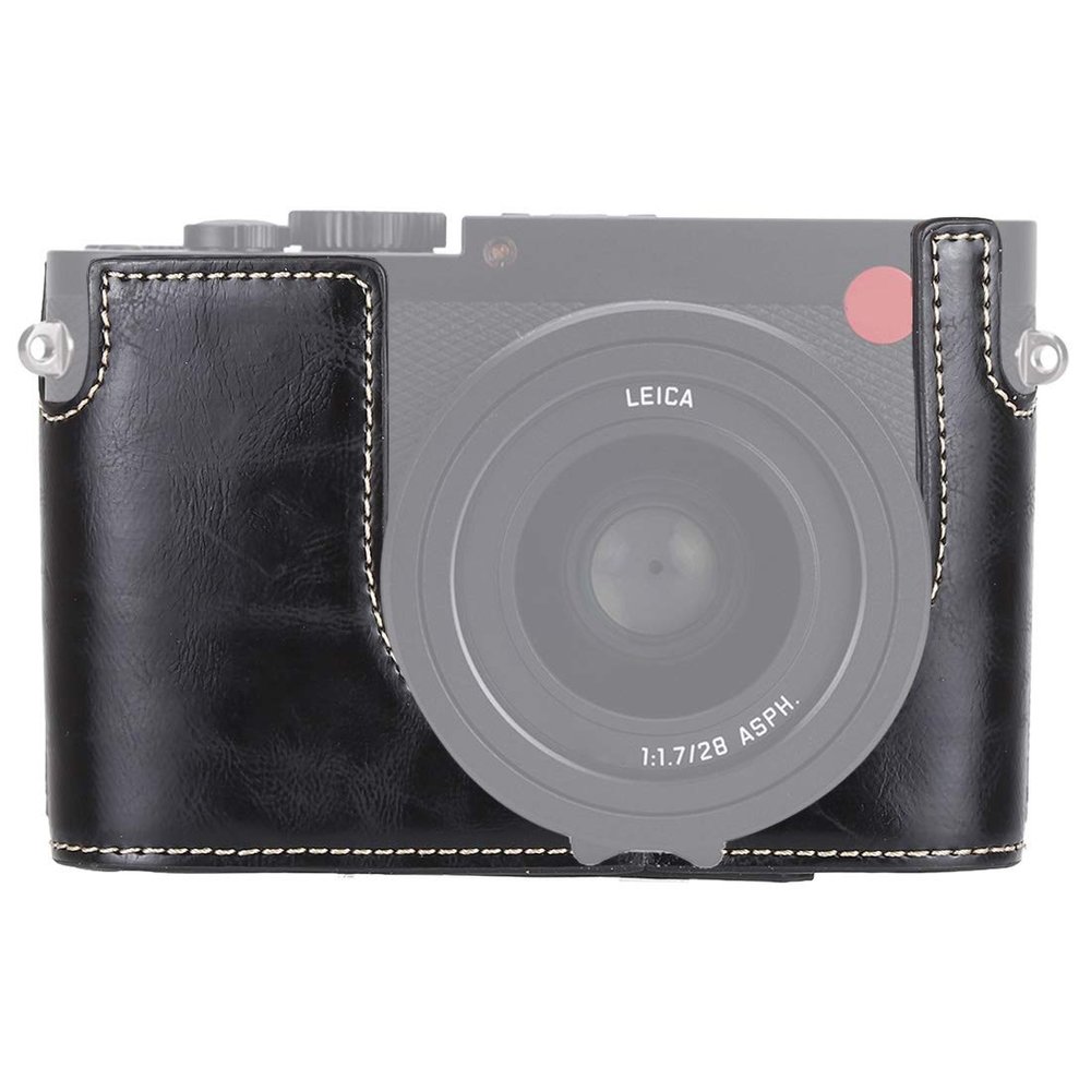 HUANGYUNCHAO YUNCHAO Camera Accessories 1/4 inch Thread PU Leather Camera Half Case Base for Leica Q Camera Bags