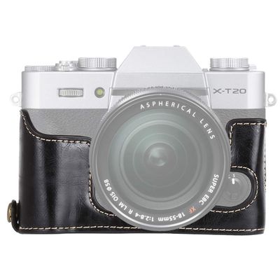 HUANGYUNCHAO YUNCHAO Camera Accessories 1/4 inch Thread PU Leather Camera Half Case Base for FUJIFILM X-T10 / X-T20 Camera Bags