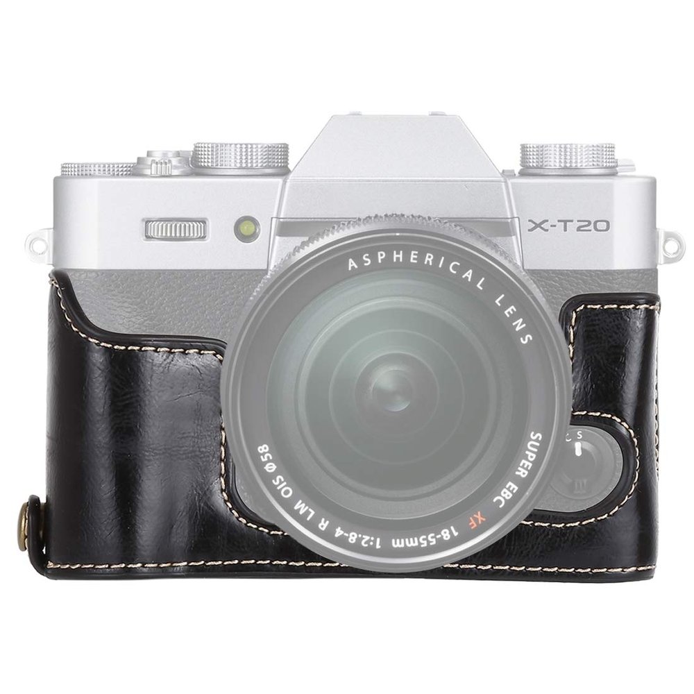 HUANGYUNCHAO YUNCHAO Camera Accessories 1/4 inch Thread PU Leather Camera Half Case Base for FUJIFILM X-T10 / X-T20 Camera Bags