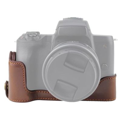 HUANGYUNCHAO YUNCHAO Camera Accessories 1/4 inch Thread PU Leather Camera Half Case Base for Canon EOS M50 / M50 Mark II Camera Bags