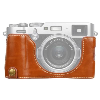 HUANGYUNCHAO YUNCHAO Camera Accessories 1/4 inch Thread PU Leather Camera Half Case Base for FUJIFILM X100V Camera Bags