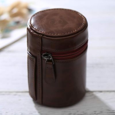 HUANGYUNCHAO YUNCHAO Camera Accessories Small Lens Case Zippered PU Leather Pouch Box for DSLR Camera Lens, Size: 11x8x8cm Camera Bags