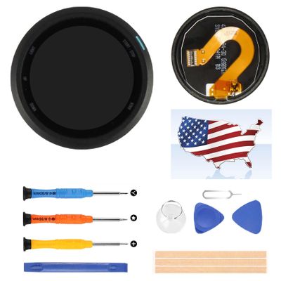 Original for Garmin Forerunner 245 LCD Screen Replacement Forerunner 245M LCD Display Digitizer Touch Screen G-PS Watch Smart Assembly Repair Parts Kit with Free Tools (Blue)