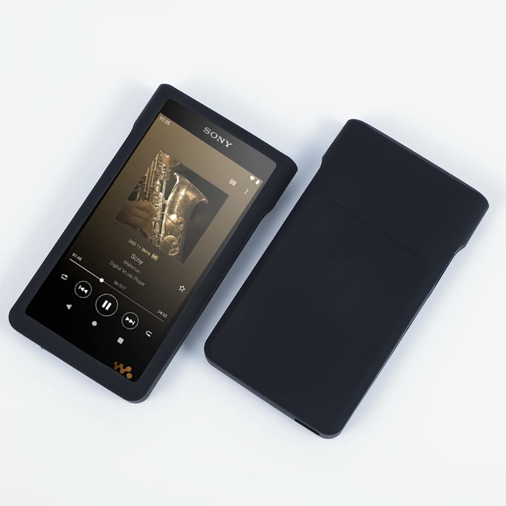 BestforYou Soft Silicone Protective Shell Skin Case Cover for Sony Walkman NW-WM1AM2 WM1AM2 NW-WM1ZM2 WM1ZM2 (Black)
