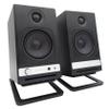 Audioengine A2 HD Black Wireless Desktop Speakers and DS1M Metal Stands view 1