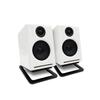 Audioengine A2 White Bluetooth Speakers and DS1M Metal Stands view 1