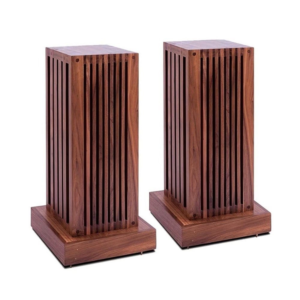 Feet Bookshelf Speaker Stands, Solid Wood Floor Theater Audio Stand,Music Room Bracket A Pair (Color : Brown, Size : 23 * 25 * 50cm)