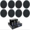 Rockville LED Tube Amp/Home Theater Receiver+(8) 5.25" Black Ceiling Speakers view 1