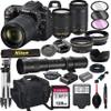 Nikon D7500 DSLR Camera with 18-140mm VR and 70-300mm Lens Bundle with 420-800mm Preset f/8 Telephoto Lens + 128GB Card, Tripod, Flash, and More (23pc Bundle) (Renewed) view 1