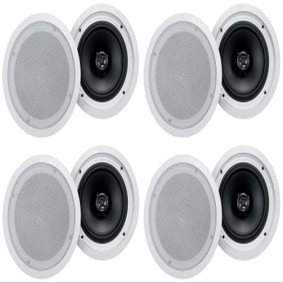Rockville (8) HC85-16 White 8" 700 Watt in-Ceiling Home Theater Speakers 16 Ohm