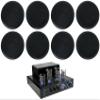 Rockville LED Tube Amp/Home Theater Receiver+(8) 8" Black Ceiling Speakers view 1
