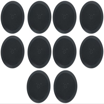 Rockville HC55-16 Black 5.25-in 300-Watt Peak/120-Watt RMS Black 16-Ohm in-Ceiling Home Theater Speakers, Polypropylene Cone and Rubber Surround, for Home Audio Multi-Room Install, 10-Piece