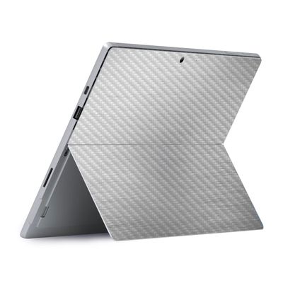 MightySkins Carbon Fiber Skin Compatible With Microsoft Surface Pro 8 - Cold Steel | Protective, Durable, and Unique Vinyl Decal wrap cover | Easy To Apply, Remove, and Change Styles | Made in the USA