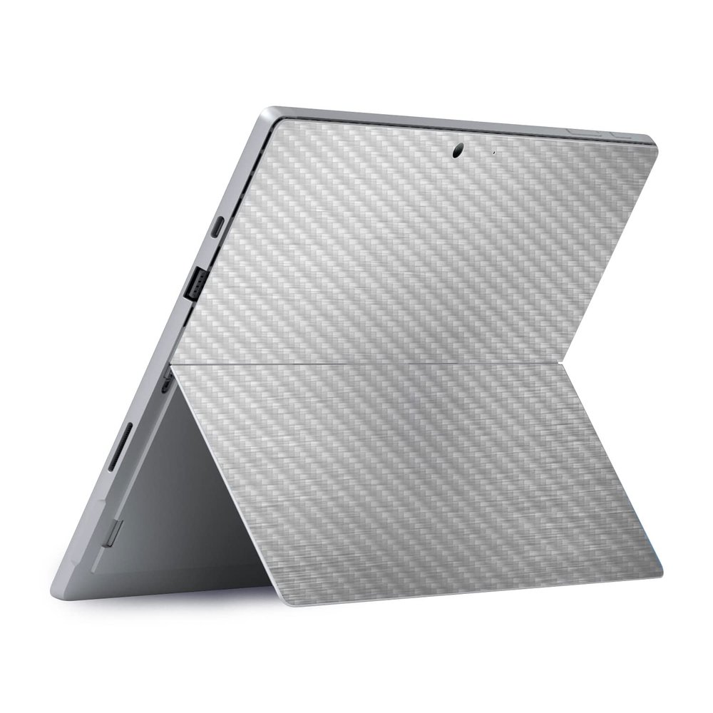 MightySkins Carbon Fiber Skin Compatible With Microsoft Surface Pro 8 - Cold Steel | Protective, Durable, and Unique Vinyl Decal wrap cover | Easy To Apply, Remove, and Change Styles | Made in the USA