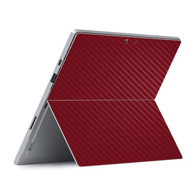 MightySkins Carbon Fiber Skin Compatible with Microsoft Surface Pro 8 - Solid Burgundy | Protective, Durable, and Unique Vinyl Decal wrap Cover | Easy to Apply Change Styles | Made in The USA