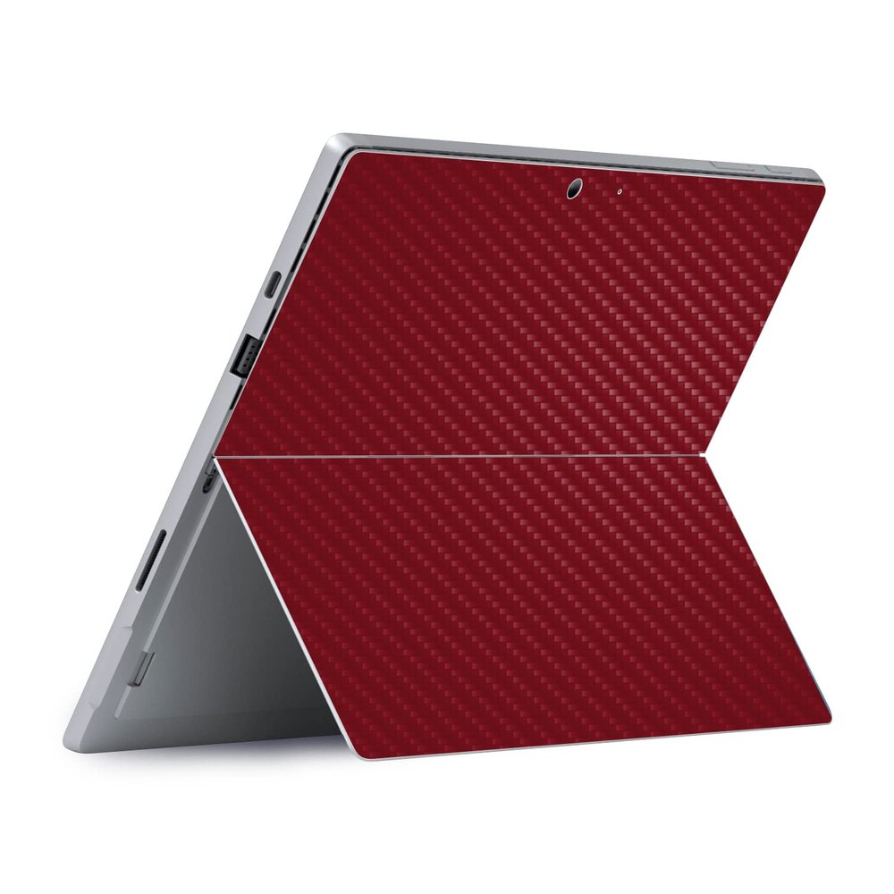 MightySkins Carbon Fiber Skin Compatible with Microsoft Surface Pro 8 - Solid Burgundy | Protective, Durable, and Unique Vinyl Decal wrap Cover | Easy to Apply Change Styles | Made in The USA