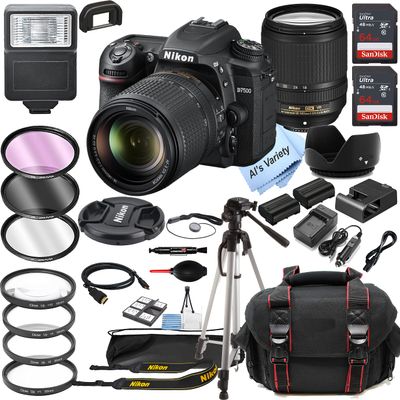 Nikon D7500 DSLR Camera with 18-140mm VR Zoom Lens, 128GB Memory, Case, Tripod, Filters (34pc Bundle)