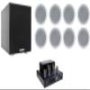 Rockville BluTube LED Tube Amplifier with 8 White Ceiling Speaker view 1