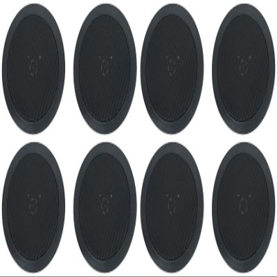 Rockville HC55-16 Black 5.25 in 300W Peal / 120W RMS in-Ceiling Speakers 16 Ohm, Polypropylene Woofer, Mylar Dome Tweeter, Swivel Tweeter, for Home Theater, 8-Pairs