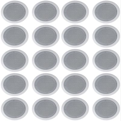 Rockville HC55-16 Bundle: (10) Pair 5.25-in 300-Watt 16-Ohm in-Ceiling Home Theater Speakers, 2-Way Flush-Mount Design with Polypropylene Cone, Mylar Tweeter, White Finish, 20-Piece