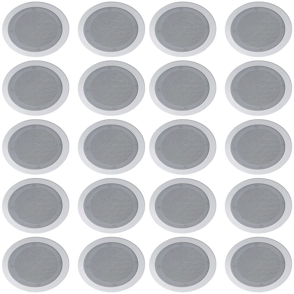 Rockville HC55-16 Bundle: (10) Pair 5.25-in 300-Watt 16-Ohm in-Ceiling Home Theater Speakers, 2-Way Flush-Mount Design with Polypropylene Cone, Mylar Tweeter, White Finish, 20-Piece