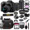 Nikon D7500 DSLR Camera with 18-55mm VR and 70-300mm Lenses + 128GB Card, Tripod, Flash, ALS Variety Lens Cloth, and More (Renewed) view 1