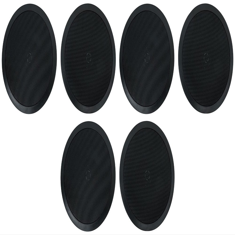 Rockville HC85-16 Black 8 in 700 Watt in-Ceiling Home Theater Speakers 16 Ohm, Aimable Tweeter, Paintable Grills, High Power, for Home Audio Systems, 6-Piece