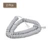 MECCANIXITY Telephone Handset Cord, 4P4C 6.56 Feet Coiled Landline Phone Handset Cable for Home or Office Grey 2 Pack view 3