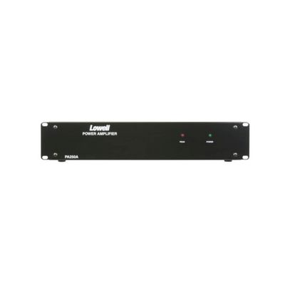 Lowell PA250A 250W Power Amplifier, Rackmount; Provides 250 Watts of Continuous RMS Power Directly to a 4 Ohm Speaker Load; Rear Switch Connects Internal 25V/70V Output Transformer