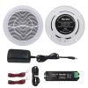 Herdio 6.5 Inch 2-Way Waterproof Marine Bluetooth Ceiling Speakers, 120W Flush Mount, Suitable for Boat ATV UTV Golf Cart Camper RV Hot Tub Bathroom Outdoor, 1 Pair, White view 1