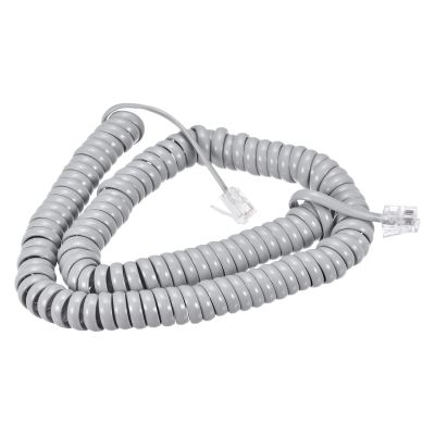 MECCANIXITY Telephone Handset Cord, 4P4C 22.97 Feet Coiled Landline Phone Handset Cable for Home or Office Grey